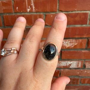 Elegant Black Stone Silver Ring